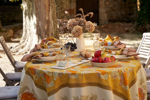 Pumpkin Tablecloth in Orange & Mustard