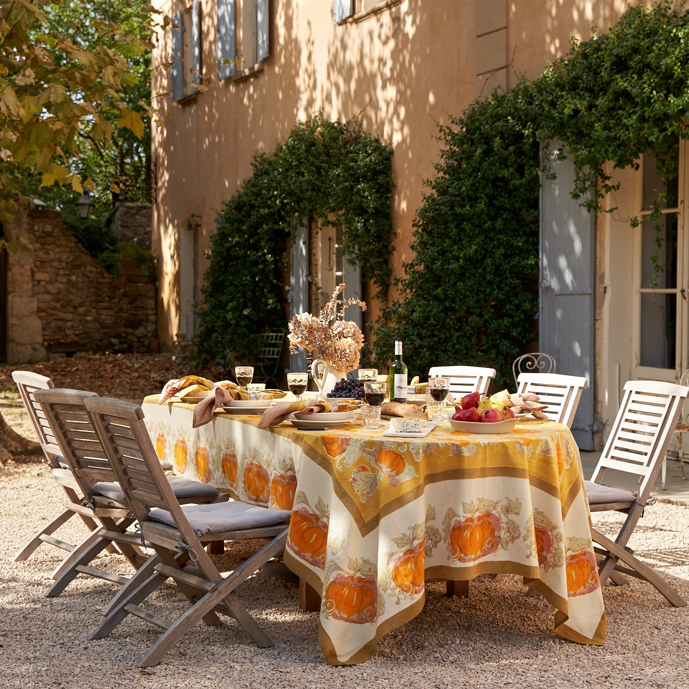 Pumpkin Tablecloth in Orange & Mustard