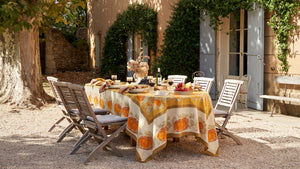 Pumpkin Tablecloth in Orange & Mustard