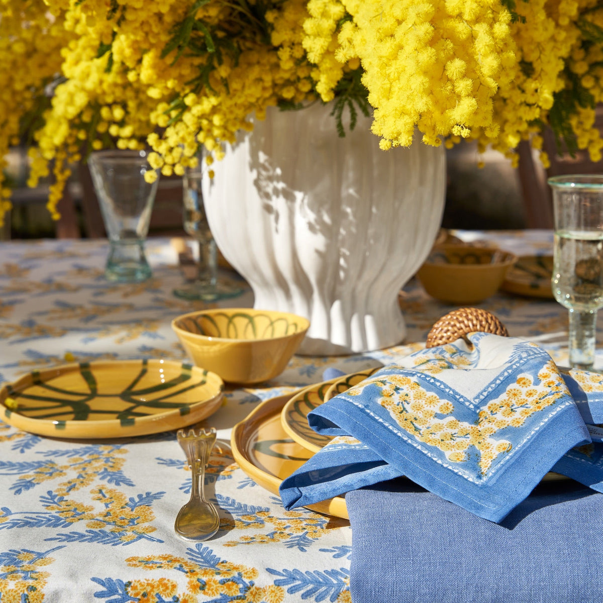 Mimosa Blue & Yellow Napkins, Set of 6