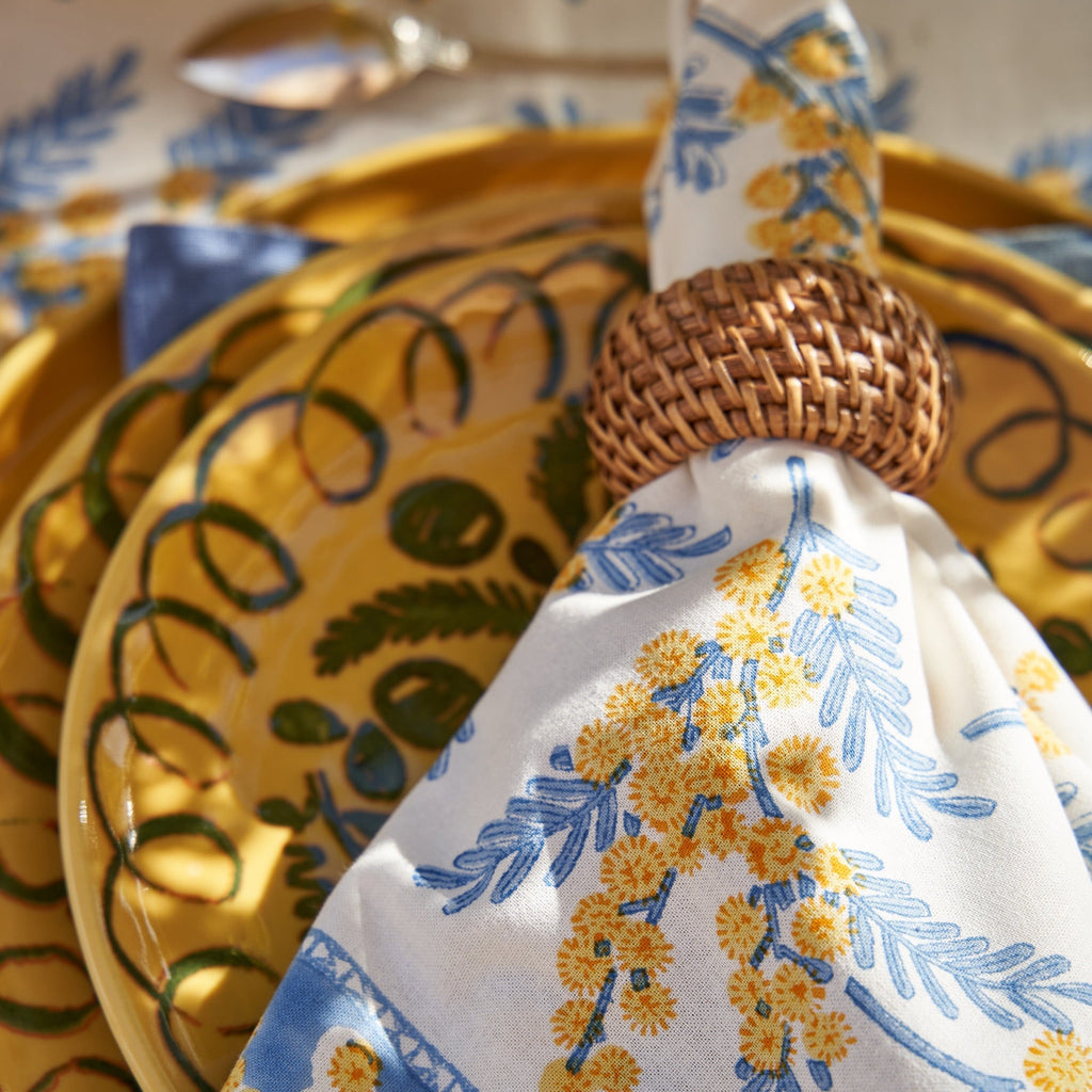 Mimosa Blue & Yellow Napkins, Set of 6