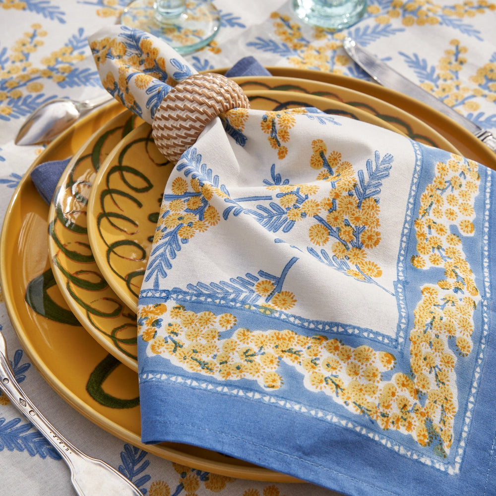 Mimosa Blue & Yellow Napkins, Set of 6