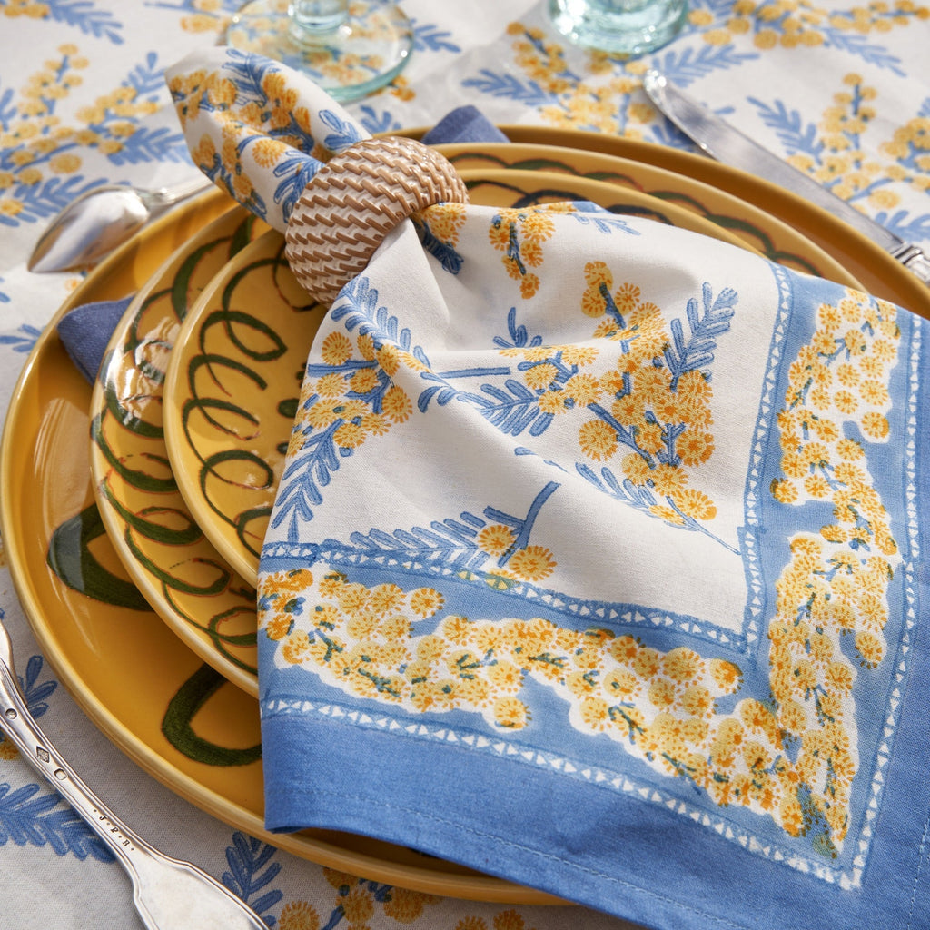 Mimosa Blue & Yellow Napkins, Set of 6