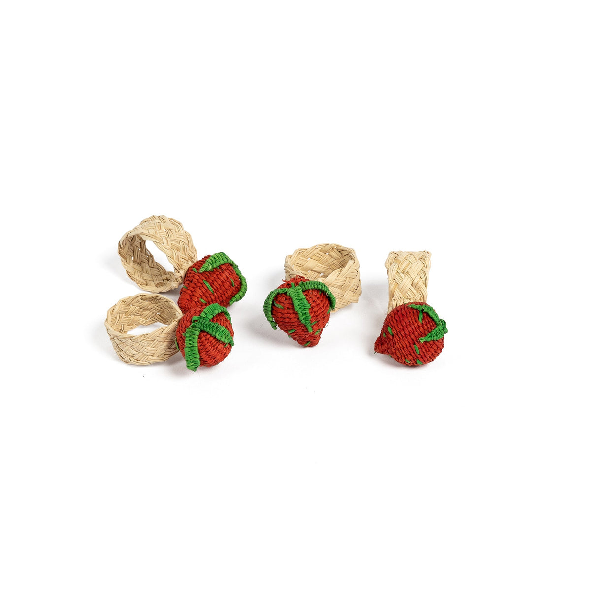 Napkin Rings Strawberry, Set Of 4