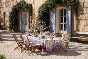 Fleur Des Indes Tablecloth in Blue & Red