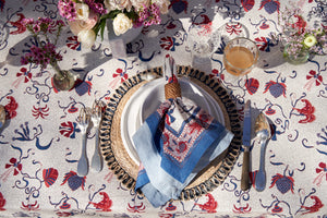 Fleur Des Indes Napkins in Blue & Red, Set of 6