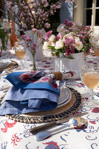 Fleur Des Indes Napkins in Blue & Red, Set of 6