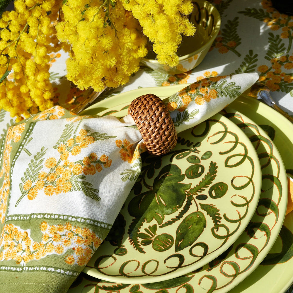 Mimosa Green & Yellow Napkins, Set of 6