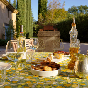 French Tablecloth Fruit Yellow & Green