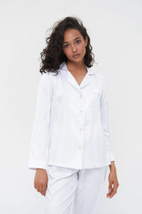 Long Silky Satin Button Up Pajamas