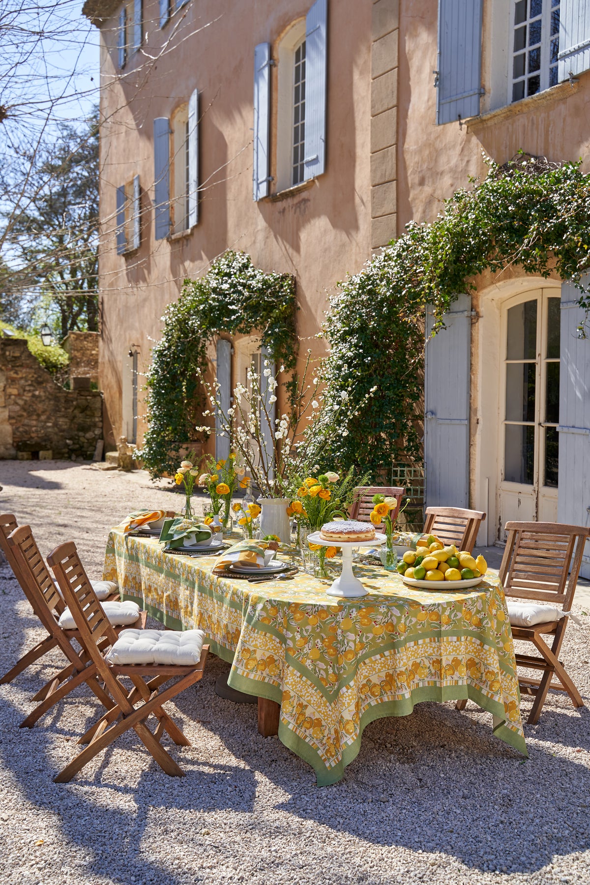 Citron Tablecloth in Vert & Yellow