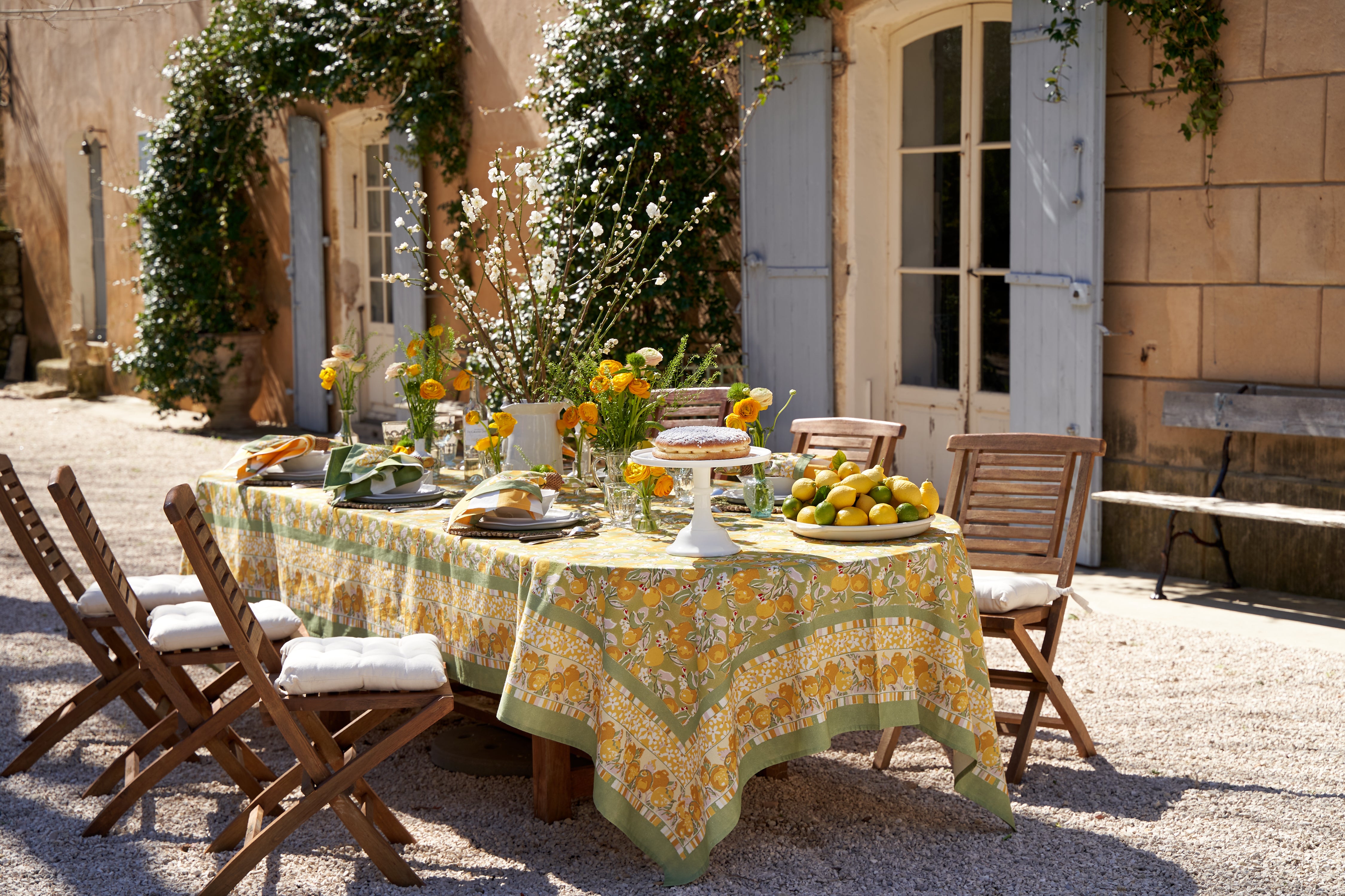 Citron Tablecloth in Vert & Yellow