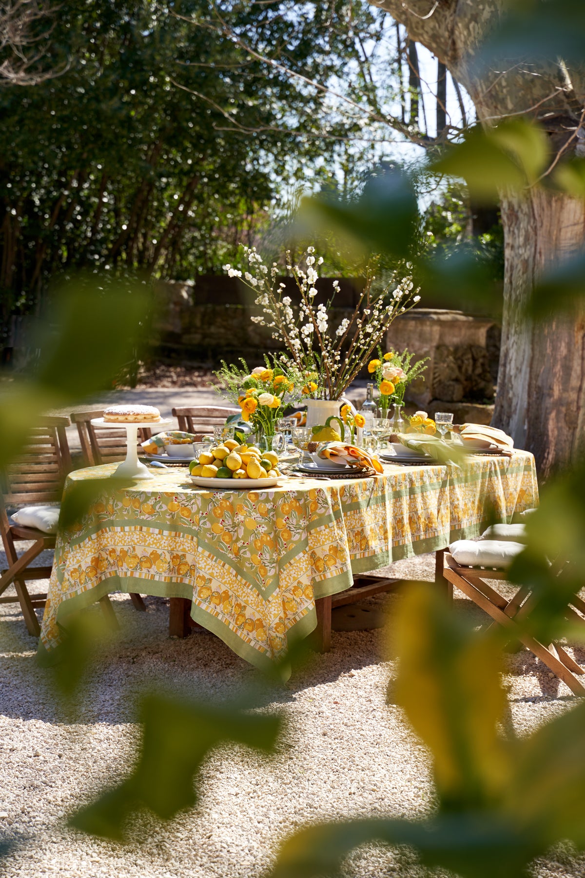 Citron Tablecloth in Vert & Yellow