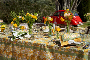 Citron Napkins in Vert & Yellow, Set of 6