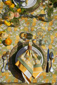 Citron Napkins in Vert & Yellow, Set of 6