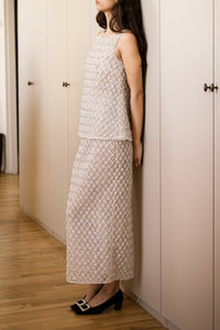 Amah Pencil Skirt in Crystal Lattice