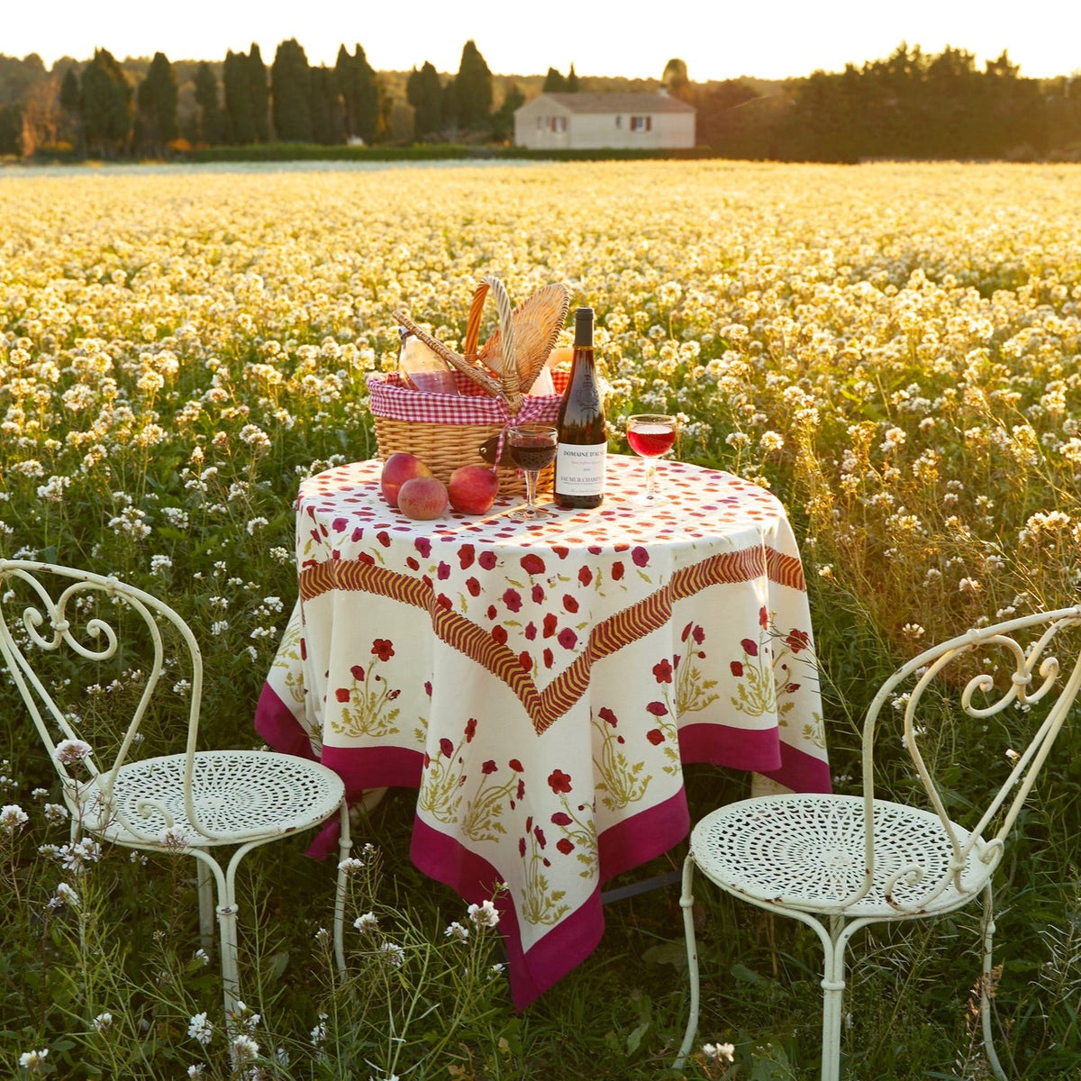 French Tablecloth Poppies