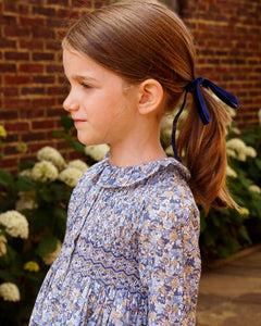 Thin Velvet Hair Tie in Navy