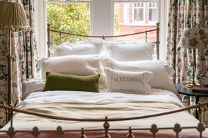 Elizaveta Pillowcase in Botanical Green Hemstitch