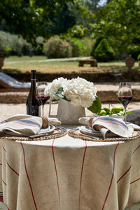 Eze 60x60 Tablecloth in Ivory & Red