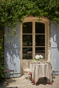 Eze 60x60 Tablecloth in Ivory & Red