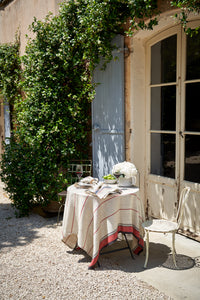 Eze 60x60 Tablecloth in Ivory & Red