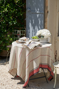 Eze 60x60 Tablecloth in Ivory & Red