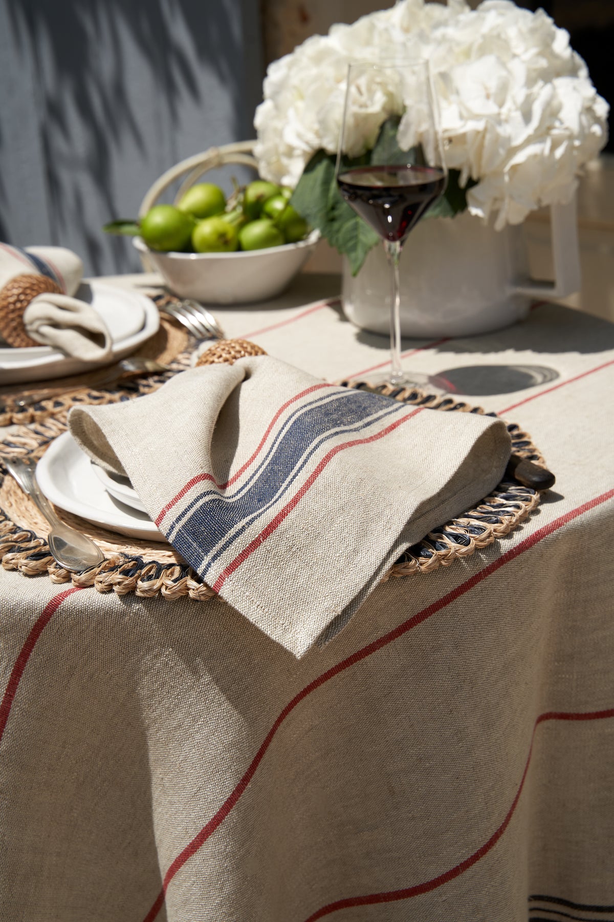 Menton Napkin in Natural & Denim, Set of 4