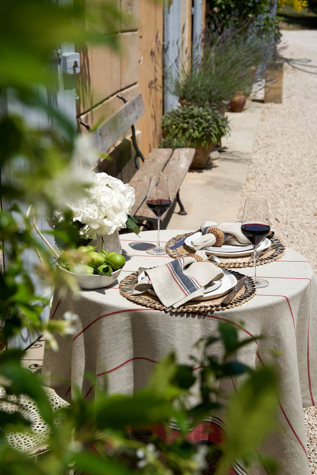 Menton Napkin in Natural & Denim, Set of 4