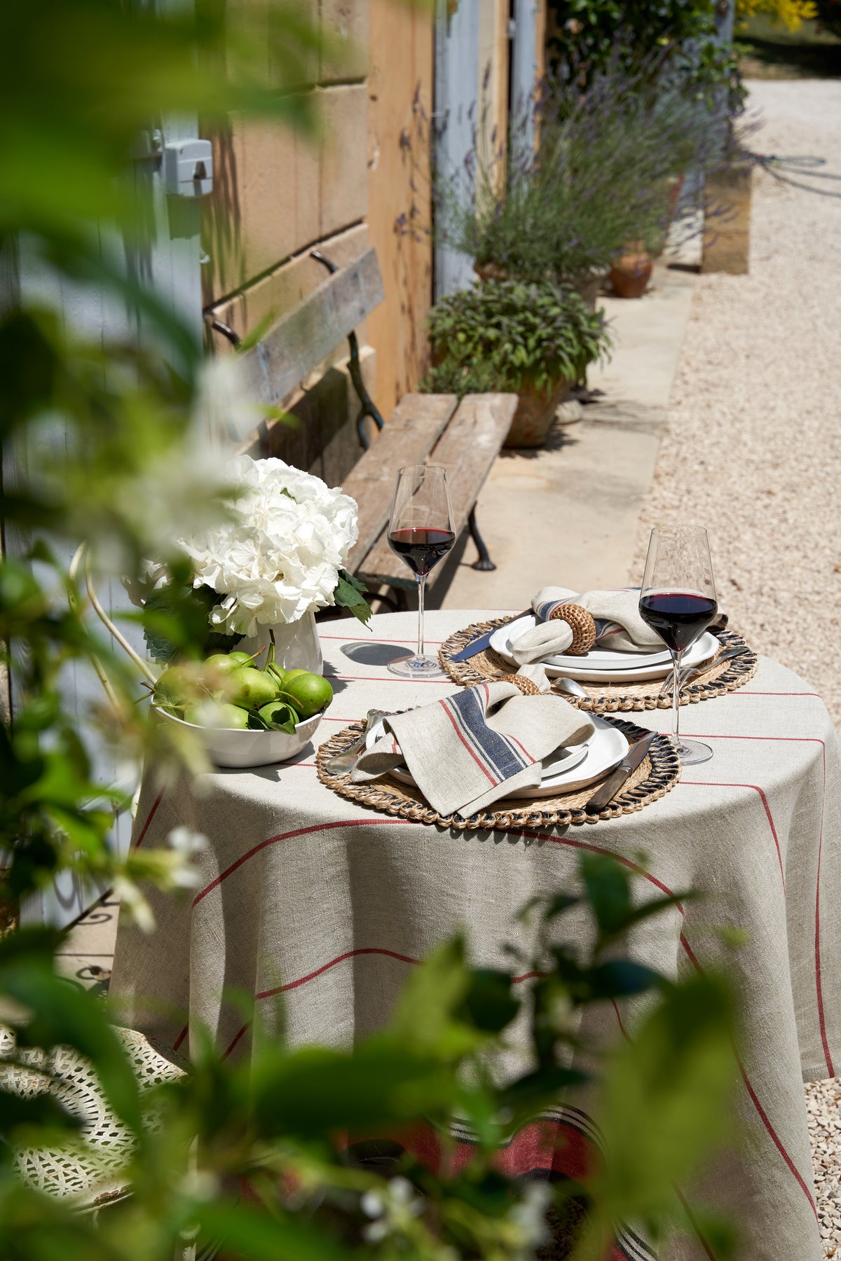 Menton Napkin in Natural & Denim, Set of 4