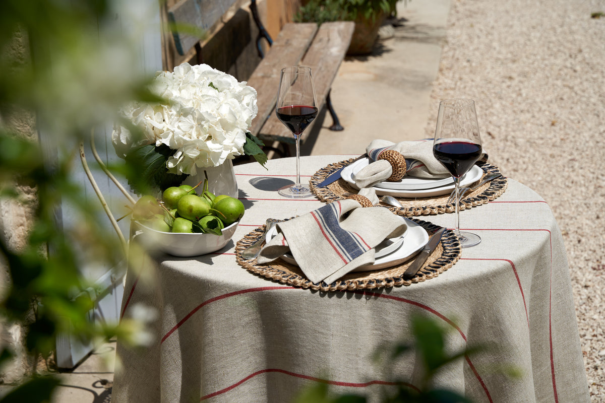 Menton Napkin in Natural & Denim, Set of 4