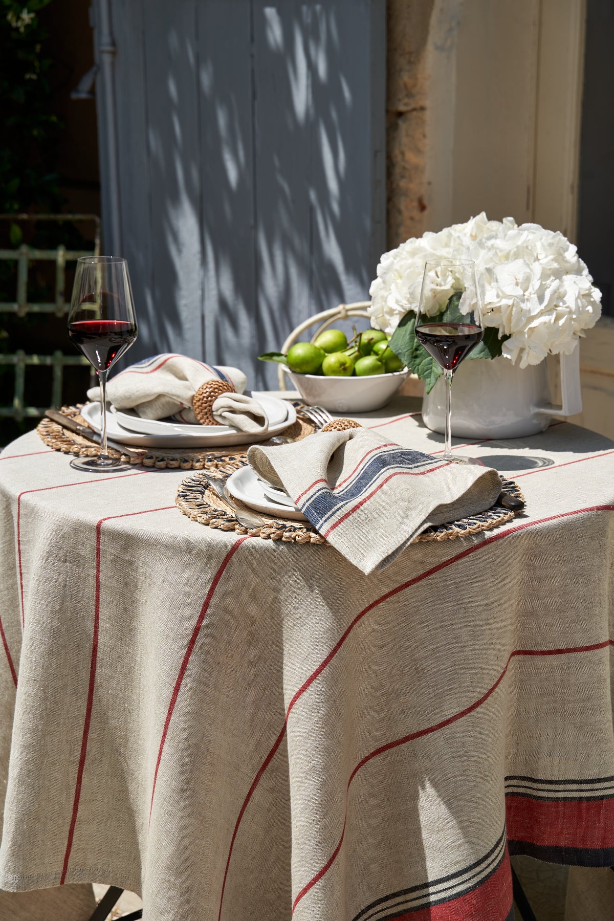 Menton Napkin in Natural & Denim, Set of 4