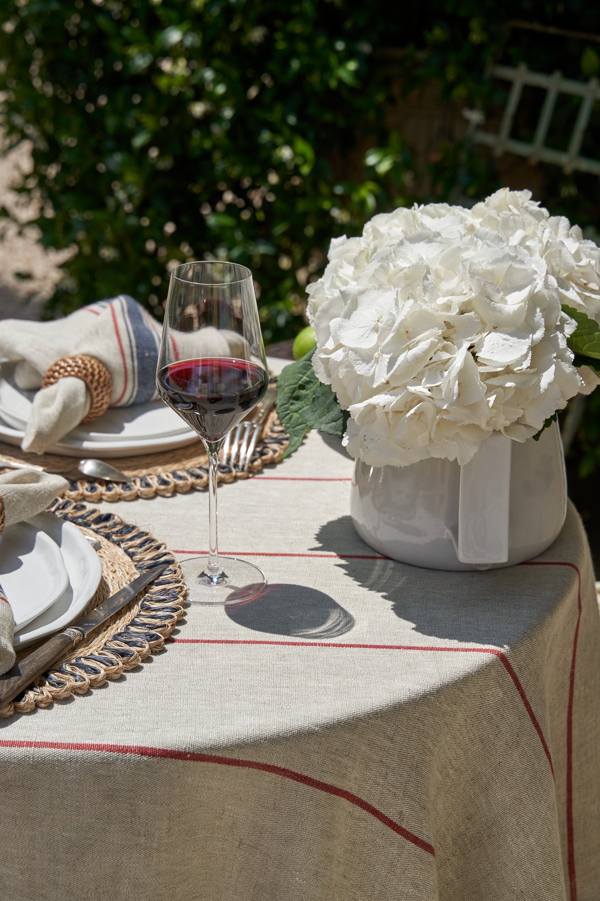 Menton Napkin in Natural & Denim, Set of 4