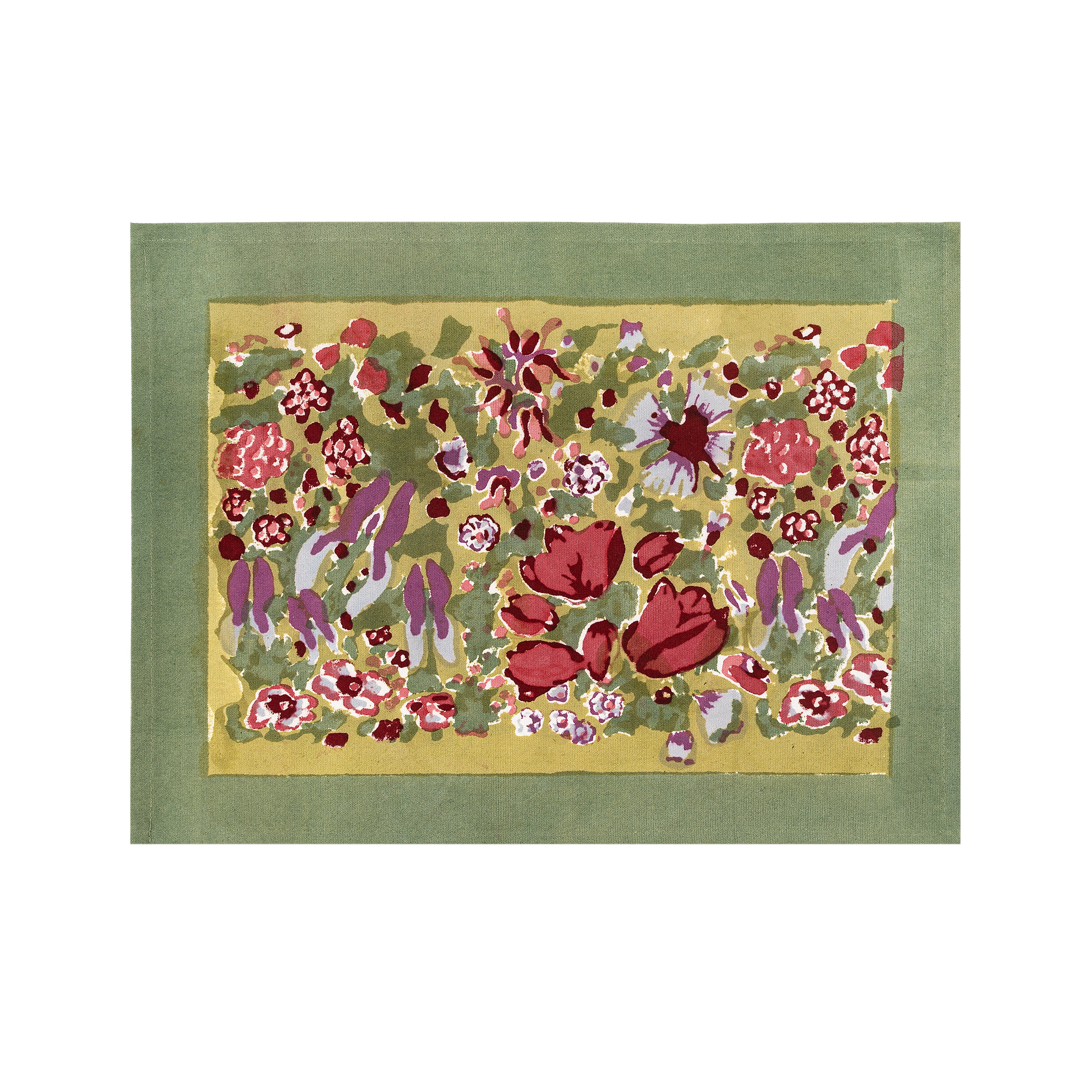 Jardin Mats in Red & Green, Set of 6