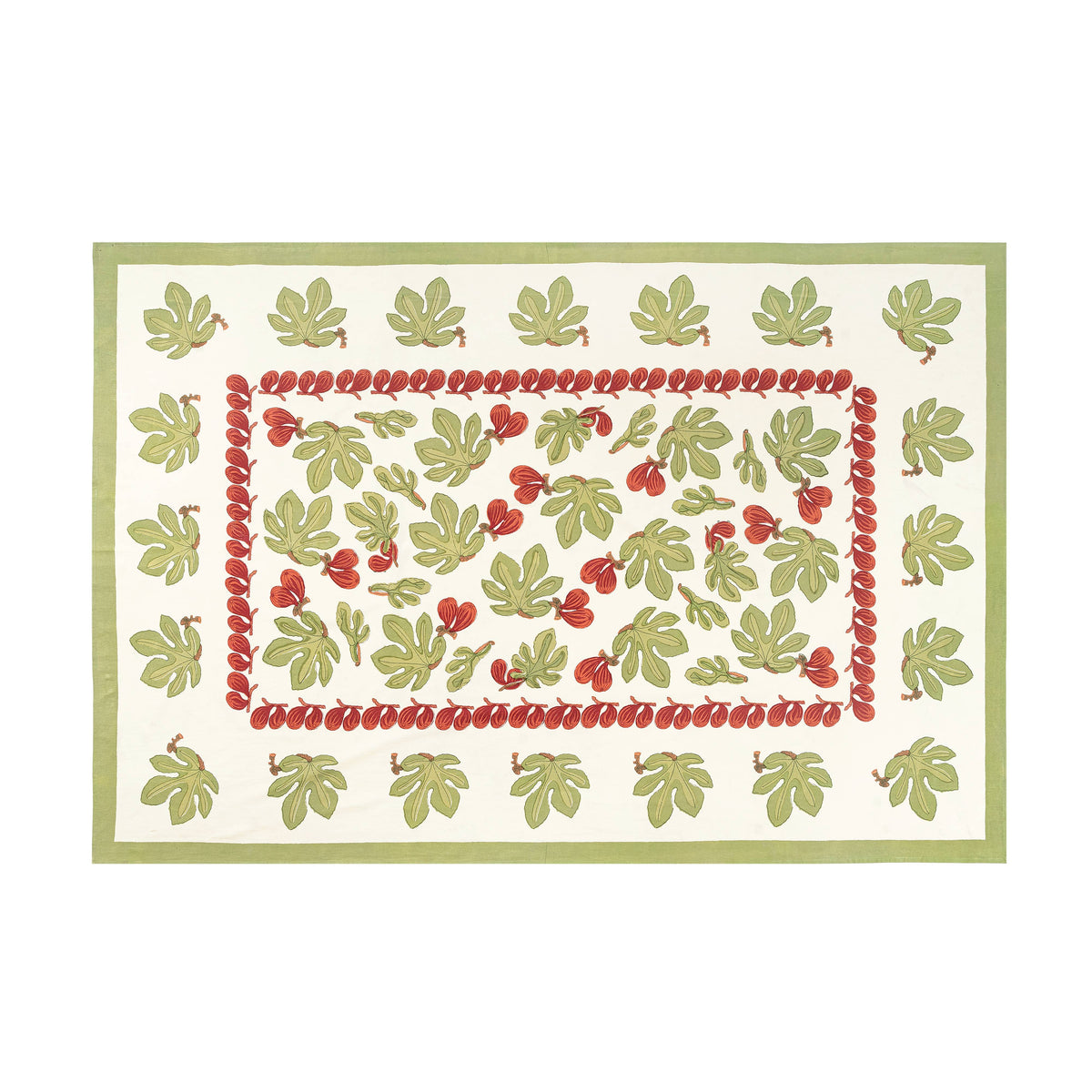 French Tablecloth Fig Red & Green