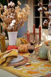 Pumpkin Tablecloth in Orange & Mustard