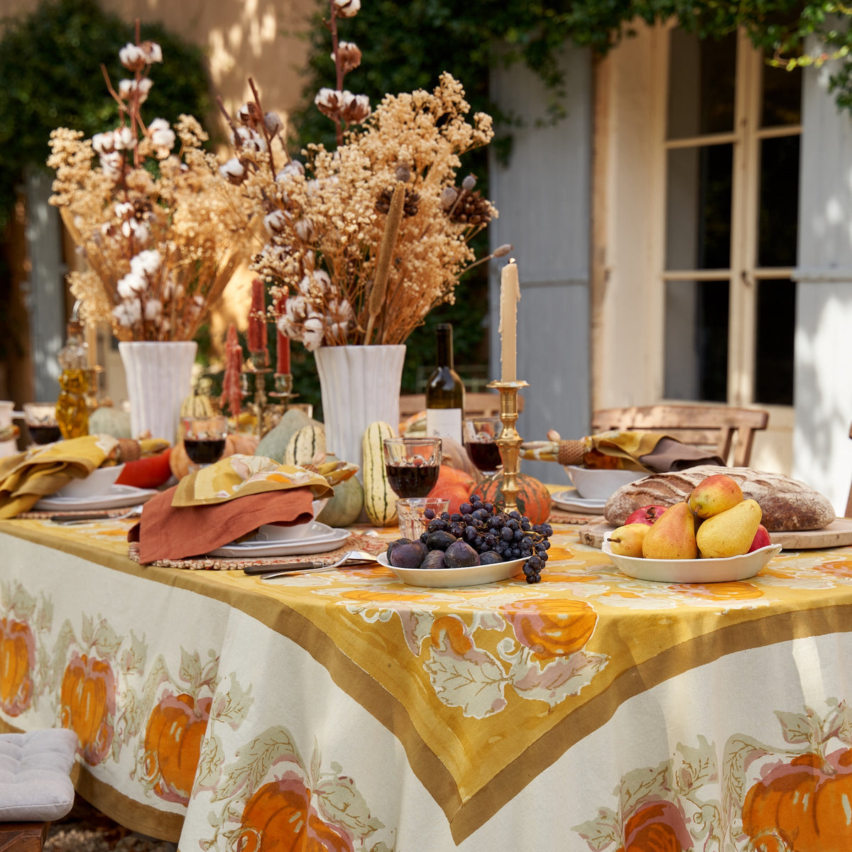 Pumpkin Tablecloth in Orange & Mustard