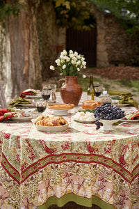 Renne Reindeer Tablecloth in Red & Green