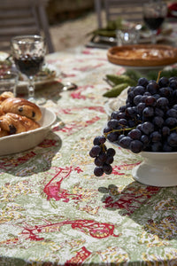 Renne Reindeer Tablecloth in Red & Green