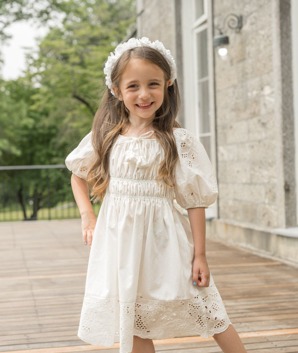 Blanca White Cotton Dress - Petite Maison Kids