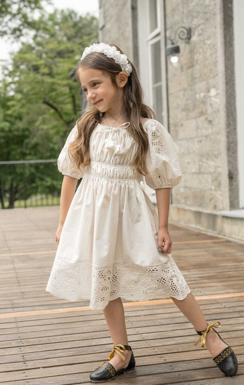 Blanca White Cotton Dress - Petite Maison Kids