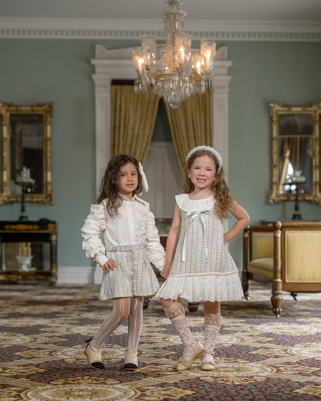 Iris Blouse and Tweed Shorts Set - Petite Maison Kids