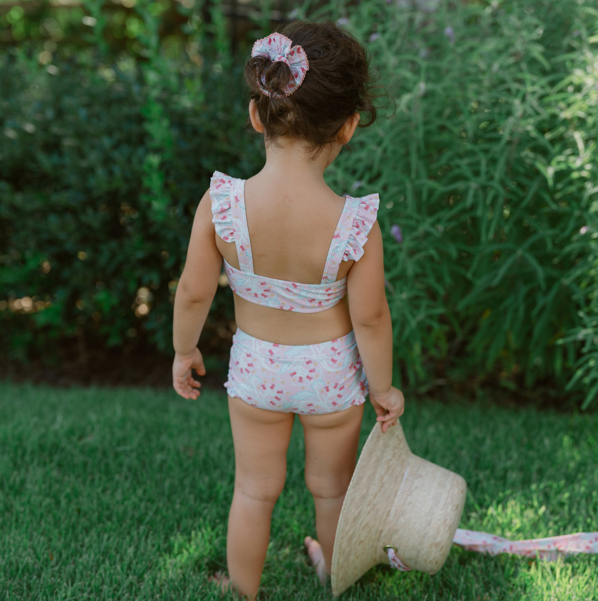 Girls Bluebells Bandeau Bikini And Swim Shorts