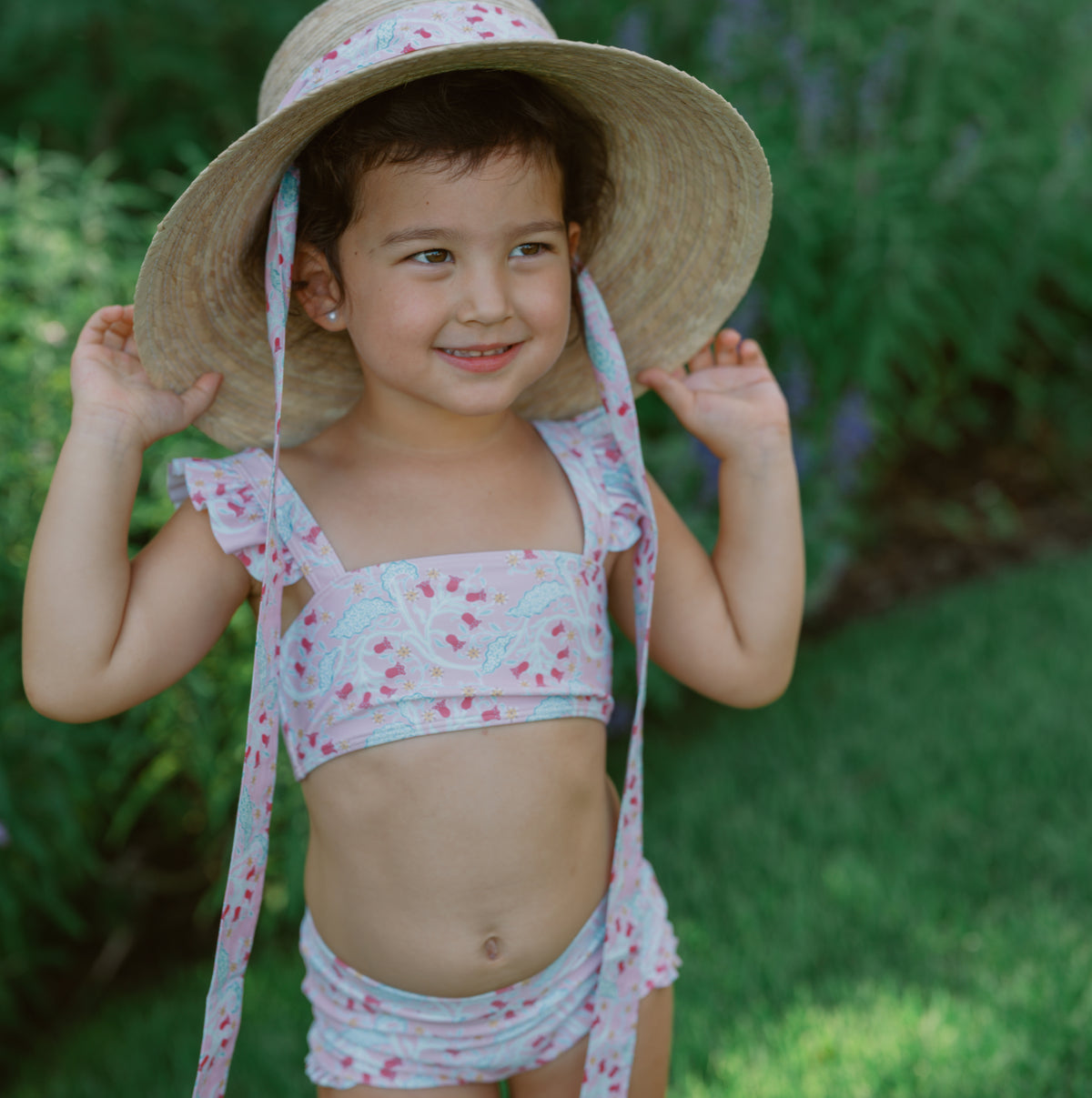 Girls Bluebells Bandeau Bikini And Swim Shorts