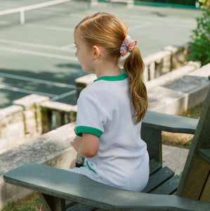 Girls White French Terry Button Down Dress