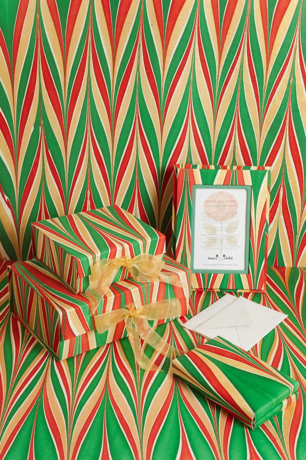 Hand-Marbled 5x7 Picture Frame in Gilded Holiday