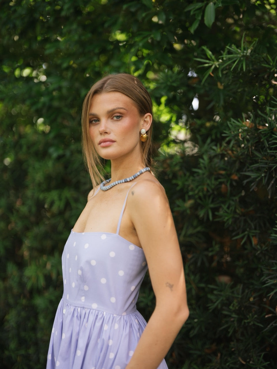 Alexandra Dress in Periwinkle Dot