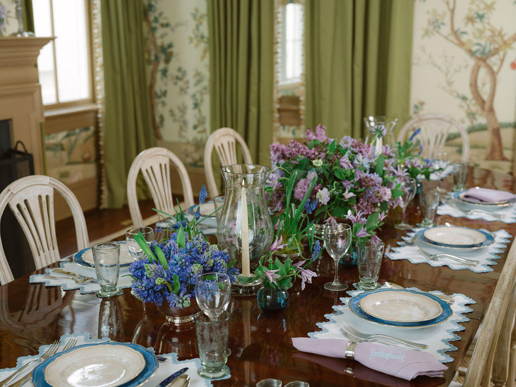 Monogram Purple Linen Napkins
