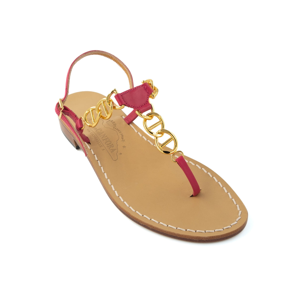 Caroline Capri-Style Leather Thong Sandal