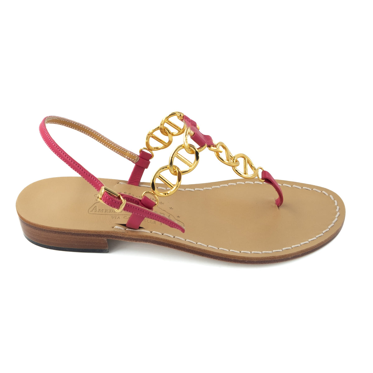 Caroline Capri-Style Leather Thong Sandal